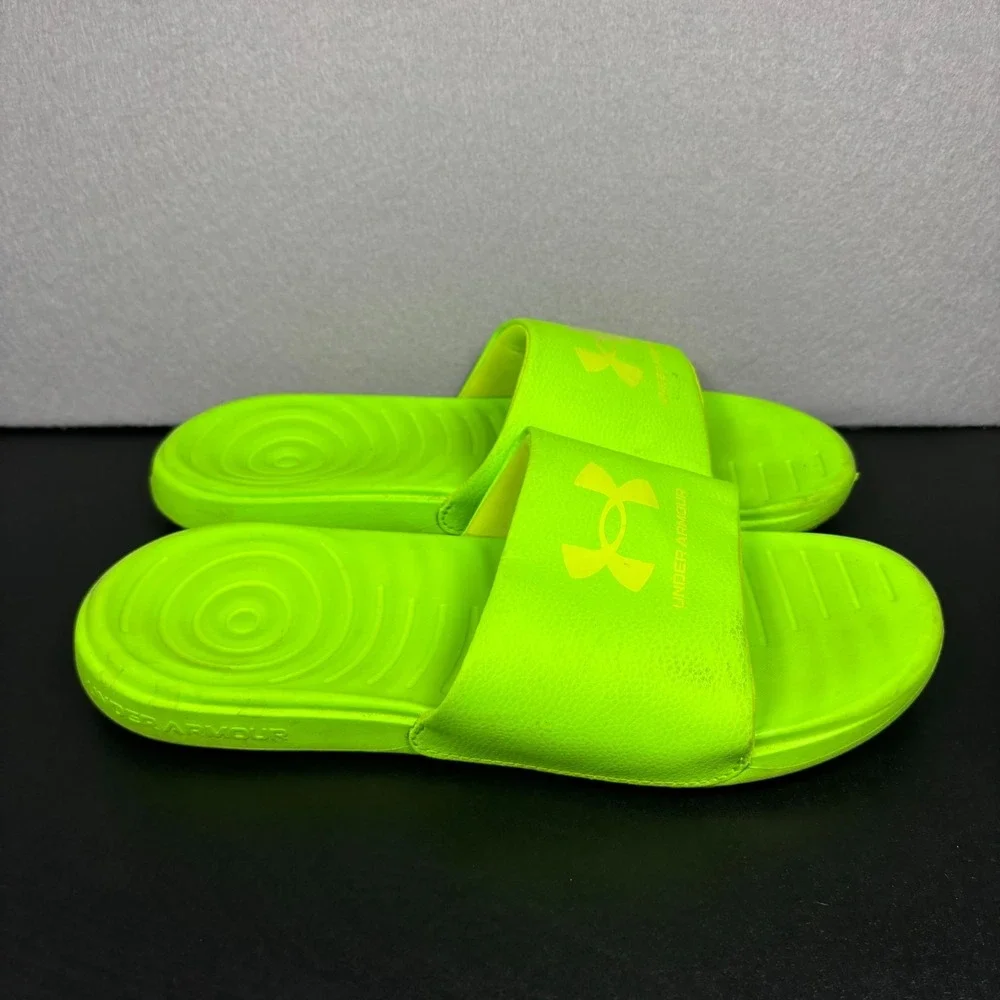 Under Armour Ansa Fixed Men's Slide Sandals Size 9 Neon Hyper Green 3023761-300